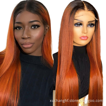 Remy Glueless Full Lace Frontal Wig Ombre Human Hair Wigs PrePlucked Cuticle Aligned Brazilian Highlight Color Lace Front Wigs